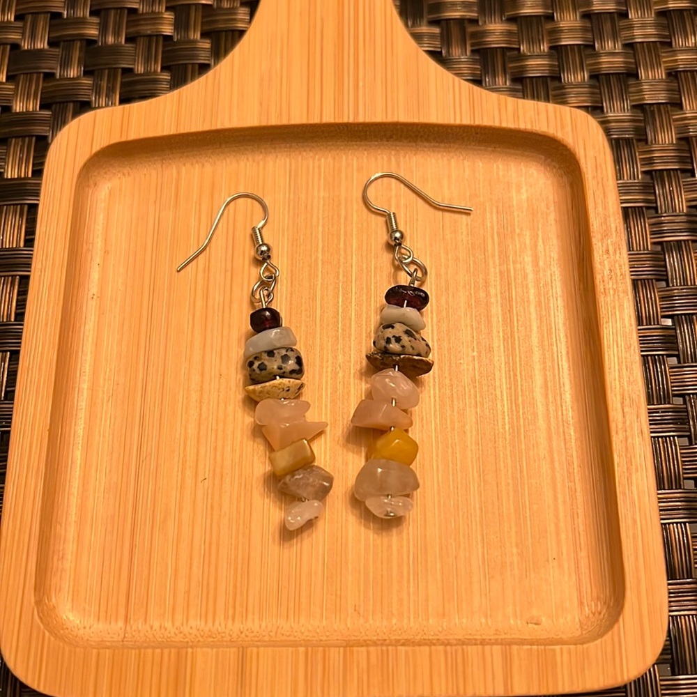 Boho Natural Stone Dangle Earrings